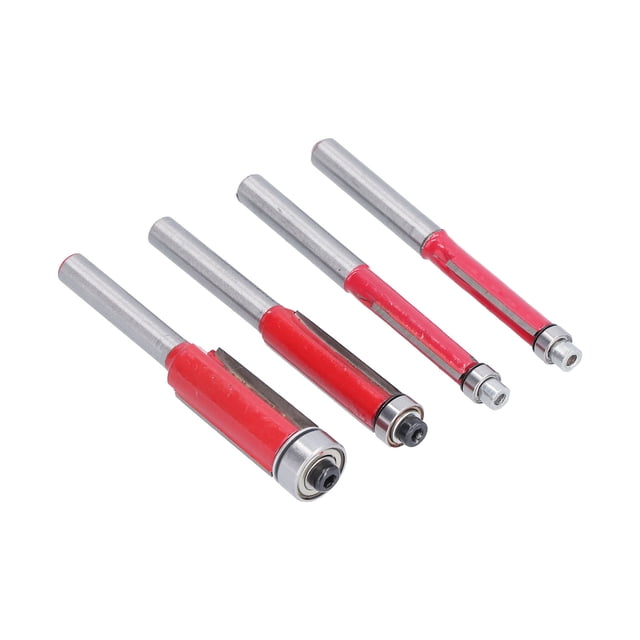 Top Bearing Milling Cutter, 4Pcs Flush Trim Router Bit for Shelf Edging for Laminates for Templates