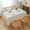 thumbnail image 4 of Spring Easter Tablecloth Rectangle Green Blue White Pastel Buffalo Check Plaid Table Cloth - 60 X 84 Oblong Polyester Gingham Table Cover Countryside Reusable Waterproof for Summer Party Picnic Dinner, 4 of 6