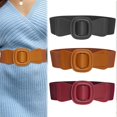 thumbnail image 2 of Shiyou - Ceinture Simple à Boucle Épingle Ronde pour Femmes Corset Extensible Élastique Grand Boho pour Robe Ceinture, 2 of 4