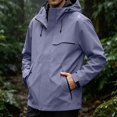 thumbnail image 2 of Zefriona Men's Water-Resistant Hooded Softshell Jacket with Zip Pockets for Hiking Purple 4XL, 2 of 8