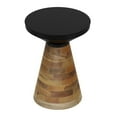 thumbnail image 3 of Modern Metal & Solid Wood Accent Table - Black & Walnut, 3 of 7