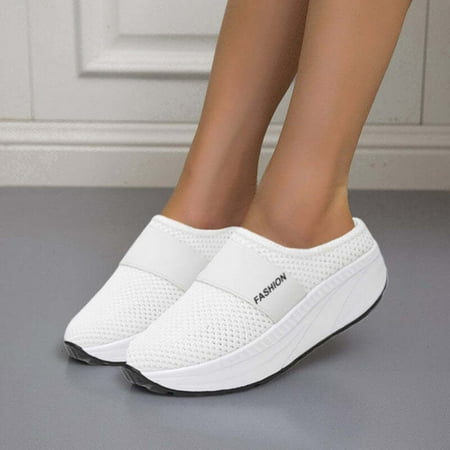 

Binmer Women s Platform Lightweight Hollow Half Slippers Soft Bottom Shoes Mesh Sandals