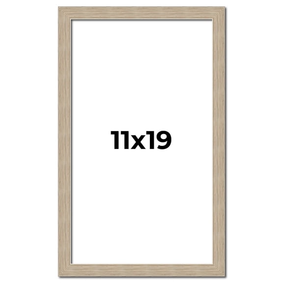 11x19 Frame Grey Solid Wood Picture Frame Width 1 Inches | Interior Frame Depth 0.5 Inches |