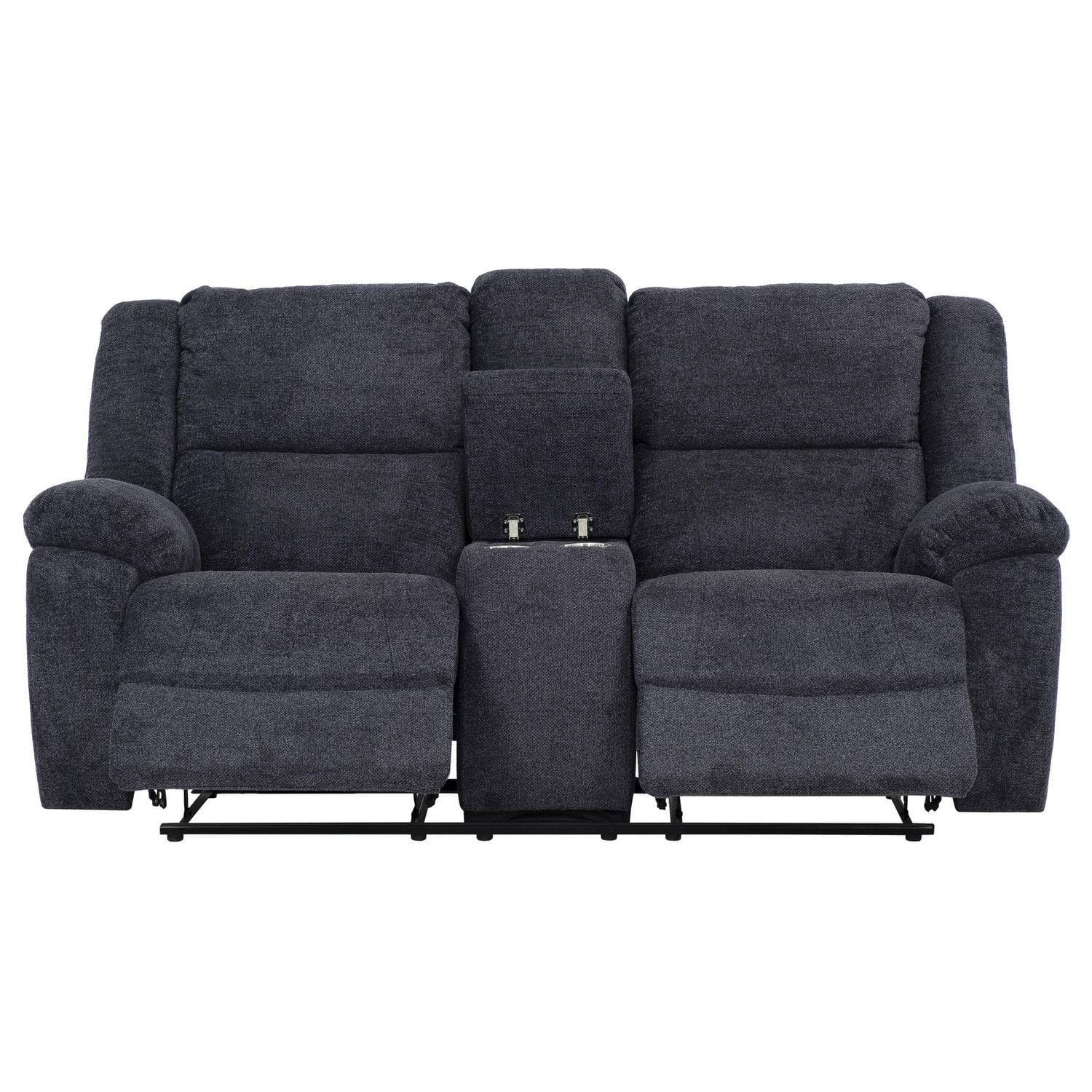 Primo Arthur Canapé 2 places inclinable 76 pouces avec console porte-gobelets, coussins moelleux, revêtement durable, structure solide, design moderne, inclinaison facile