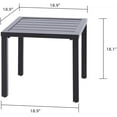 MF Studio Black Metal Square Side Table for Exterior Front Porch, Patio