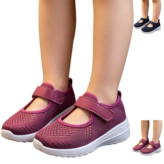 YOUYEDIAN Orthopedic Shoes for Toddler Girls Hollow out Mary Jane Shoes Breathable Soft-Soled Dance Flats (Purple, 3 Big Kid)