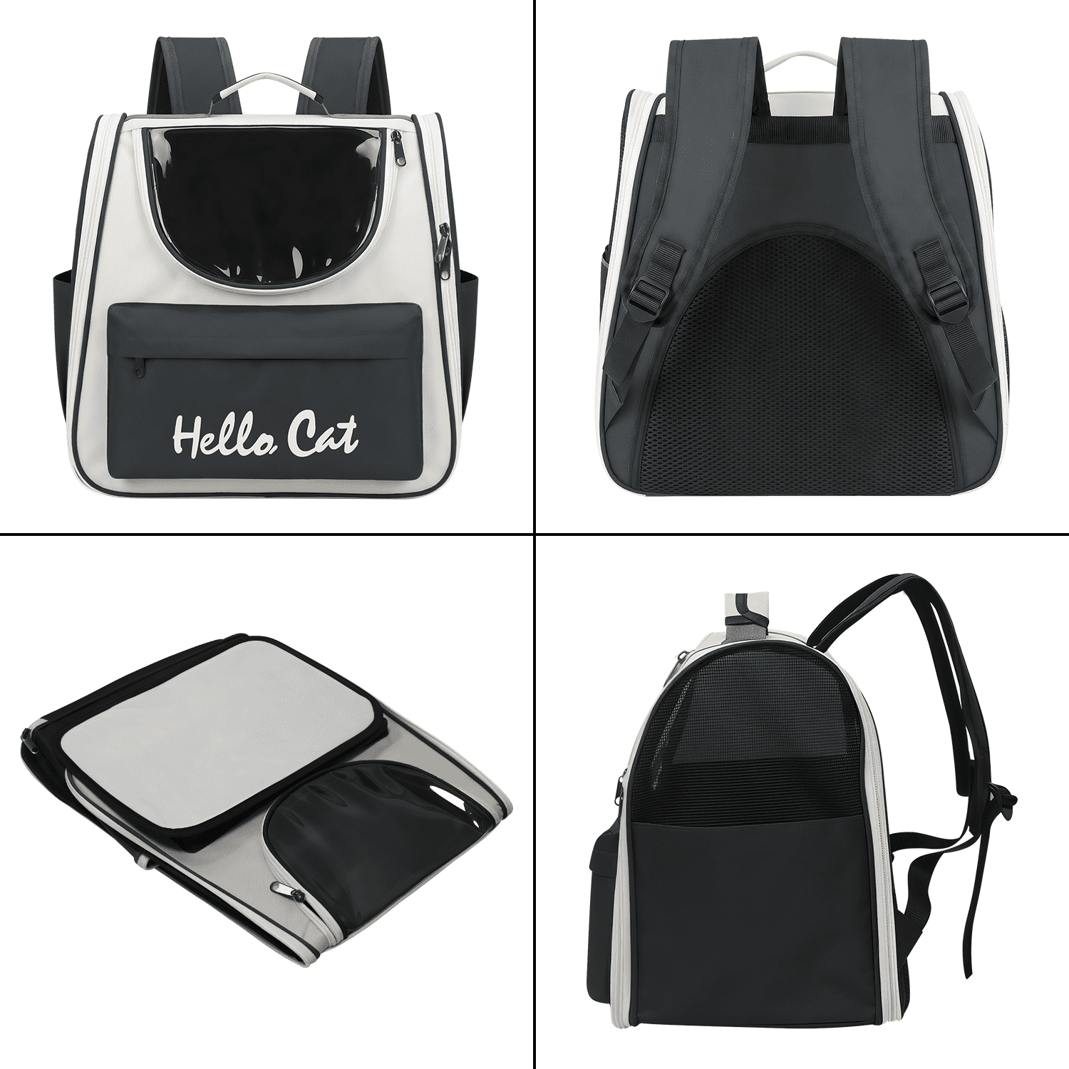 Cat Carrier Bags Portable Breathable pet Backpack for Cats,with Shoulder Straps and Hand-Carry ,Traveler Backpack Pet Carriers for Cats and Small Dogs(Grey)