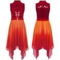 thumbnail image 2 of CHICTRY Robe de Danse Sans Manches à Sequins pour Filles, Tunique de Culte Irrégulière pour Église, Rouge 6, 2 of 6