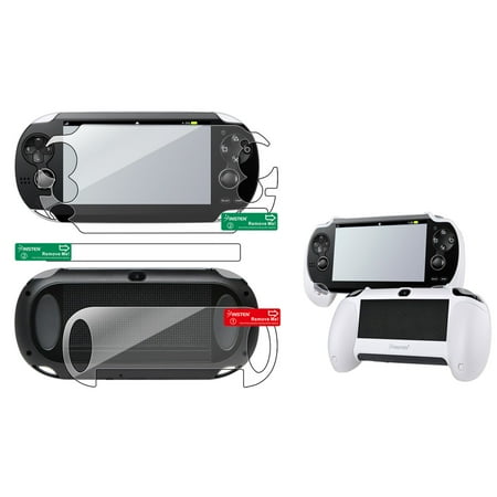 Insten Clear Full Body Protector + Hand Grip Holder For Sony Playstation PS Vita