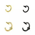 thumbnail image 5 of HOOUN Fake Piercing Fashion C Lip Ring Septum Labret Titanium Steel Simple Jewelry-Black-S, 5 of 9