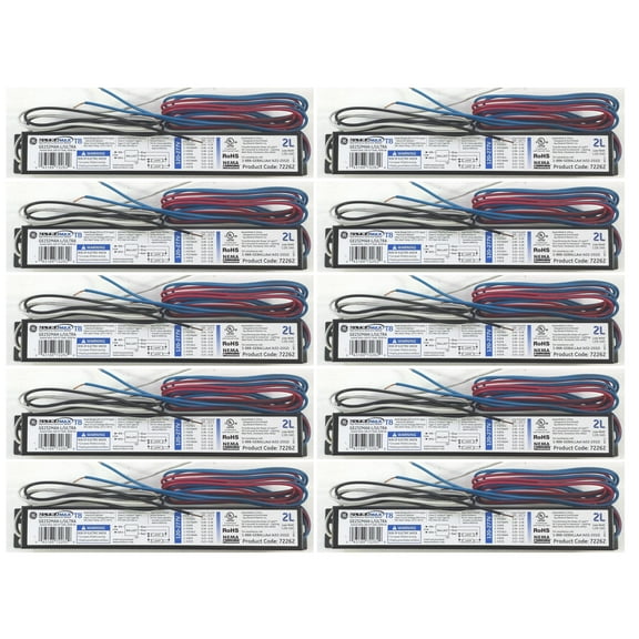(case of 10) GE Lighting 72262 GE232MAX-L/ULTRA 120/277-Volt UltraMax Electronic High Efficiency Fluorescent T8 Multi-Volt Instant Start Ballast 2 or 1 F32T8 Lamps