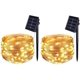 thumbnail image 3 of BOLWEO Paquete de 2 luces de cadena con energía solar, luces de hadas solares, iluminación de alambre impermeable de 50 LED de 16.4 pies para interior y exterior, árbol de Navidad, Halloween, Diwali,, 3 of 4