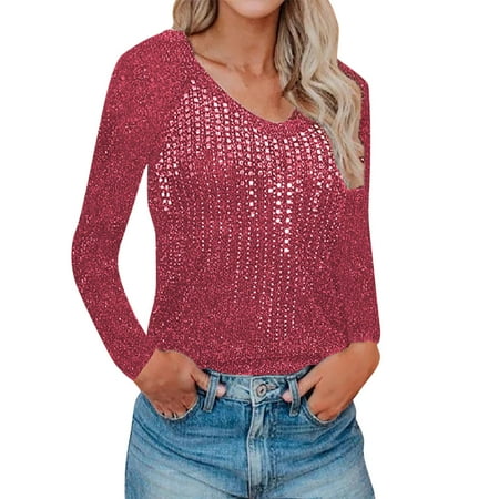 

YFPWM Trendy Tops for Women Leopard Tops Rainbow Tops Leisure Tops Corset Top Y2k Tops Nursing Tops Workout Tops Daisy Print Top Solid ColorLong Sleeve V-Neck Tops