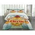 thumbnail image 3 of Ambesonne Colorful Quilted Bedspread Set 3 Pcs, Vintage Circus Tent, King Size, Multicolor, 3 of 5