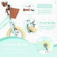 thumbnail image 3 of Vollsch 12 Inch Kids Retro Vintage Style Bike for Age 7-15 Years Old Little Girls Toddlers Bicycles with Basket Training Wheels and Bell Mint Green, 3 of 6