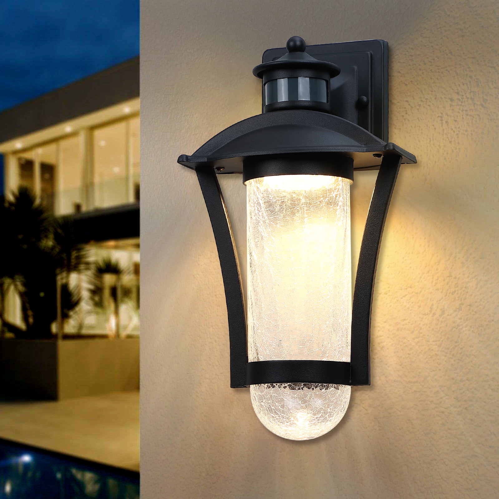 VICTOGATE Outdoor Wall Lights Dusk to Dawn Outdoor Motion Sensor Black Porch Lights for House, Front Porch LED Outdoor Light Fixtures Wall Exterior Wall Sconce for Entryway Garage - Walmart.com