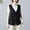 Black02, variant on Womens Vintage Waistcoat Solid Color v-neck Herringbone Tweed Button Down Casual Dressy Suit Vest With Two Front Pockets Beige