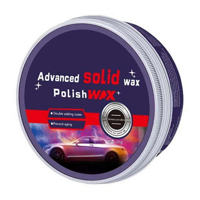 Car Polishing Wax & Paint Coating, Long-Lasting UV Protection, Water-Beading Finish, All-Vehicle Applicator, 150g Solid Wax
