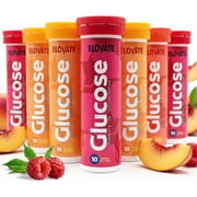 ELOVATE Fast Acting Glucose Tablets – 4g per Tablet, Multiflavor (Peach & Raspberry) – Gluten Free, Fat Free, 8 Tubes (80 Count) – Quick Dissolving Energy Supplement