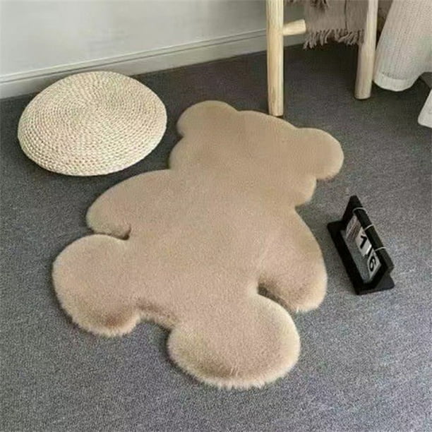 Alfombra de pelo de conejo para habitación de niños, sofá, sala de estar, alfombra de pelo de conejo, ventana salediza, alfombra de oso de pelo de conejo de imitación