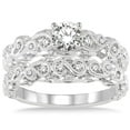 thumbnail image 2 of 1.00 Carat Infinity Antique Bridal set in round cut diamond in 10k white gold, 2 of 3