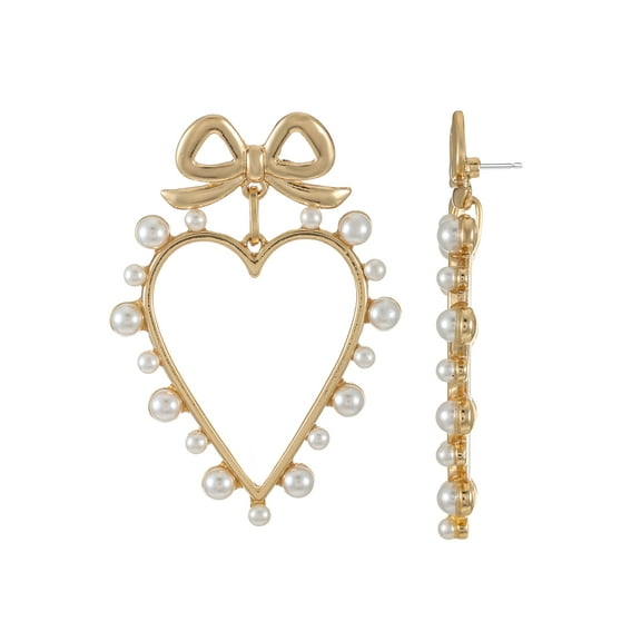 Packed Party Heart Pearl Earrings