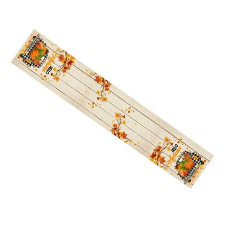 

11.81x71.65 Inch Rustic Table Runner Maple Leaves Pumpkin Table Cover Decorative