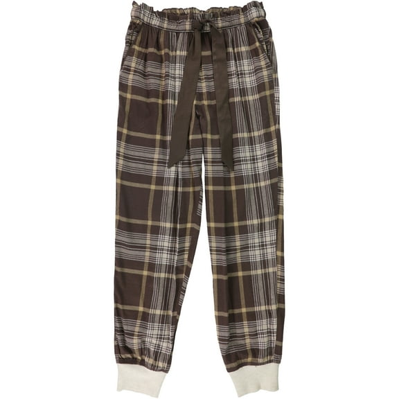 American Eagle Womens Plaid Pajama Jogger Pants, Brown, Medium