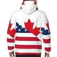 thumbnail image 7 of Wukai USA Canada Flag Print Men Hoodies Fleece Sweatshirts Long Sleeve Sweaters Pullover Fall Outfits Winter Clothes-Large, 7 of 7