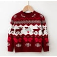 thumbnail image 2 of Weebloom Christmas Boys Girls Sweaters Toddler Deer Prints Bowknot Long Sleeve Warm Knitted Pullover Xmas Tops Sweater 2-3 Years Lovely, 2 of 7