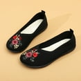 thumbnail image 4 of XIMIN Women's Flats Shoes Traditional Chinese Style Embroidered Comfort Knit Dress Flats Round Toe Ballet Flats with Memory Foam Softable Slip on Casual Outdoor (7.5, Black), 4 of 4