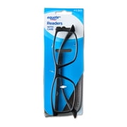 Equate Men's Jackson Rectangular Reading Glasses with Case, Matte Black, +1.50
