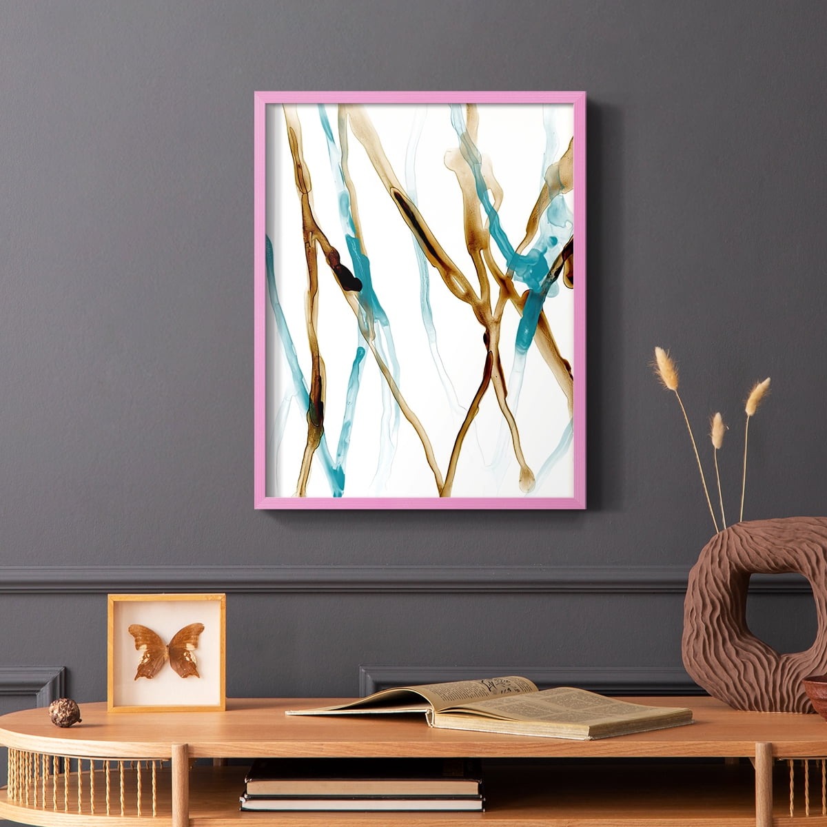 Runnel XVII in Pink Solid Wood 11 x 14 Framed Print