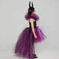 thumbnail image 5 of Disfraz de maléfica de Disney para niñas, traje de lujo para Halloween, fiesta de carnaval, vestido de malla negra, Cosplay para niños, ropa de bruja de Reina demonio, 5 of 5