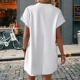 thumbnail image 3 of Vestido Holgado de Corta con Cuello Redondo y Bolsillos, Color Liso, , Talla XL, 3 of 4