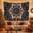 thumbnail image 3 of Celestial Mandala with Moon and Stars Against a Navy Blue Background, Mystical Boho for Boho Lovers, Intricate Wall Art, Housewarming Gift, Tapestry Wall Hanging for Bedroom and Living Room, 3 of 7