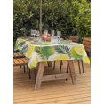 thumbnail image 3 of Outdoor Tablecloth with Umbrella Hole for Patio/Picnic/Party/Camping, Summer Lemon Waterproof Table Cloth Rectangle Table Cover Washable, Green Tropical Botanical Palm Leaves Rustic (52"x 70"), 3 of 8