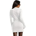 thumbnail image 2 of ZANKLEY Women's Fall Long Sleeve Mock Neck Dress Basic Party Club Bodycon Mini Dresses, 2 of 9