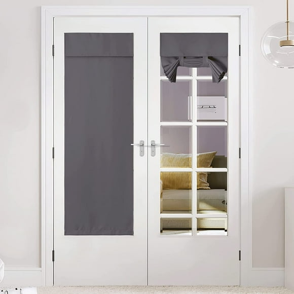 Blackout Door Curtain 72 Inch for Patio French Door Front Privacy Sidelight Glass Curtain