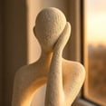 thumbnail image 4 of THOPBPRK Modern Sitting Figure Ornament Abstract Character Sculpture Decorative Shelf Sitter Home Desk Art Figurine Creative Living Room Bookshelf Accents, 1Pack A, 4 of 5