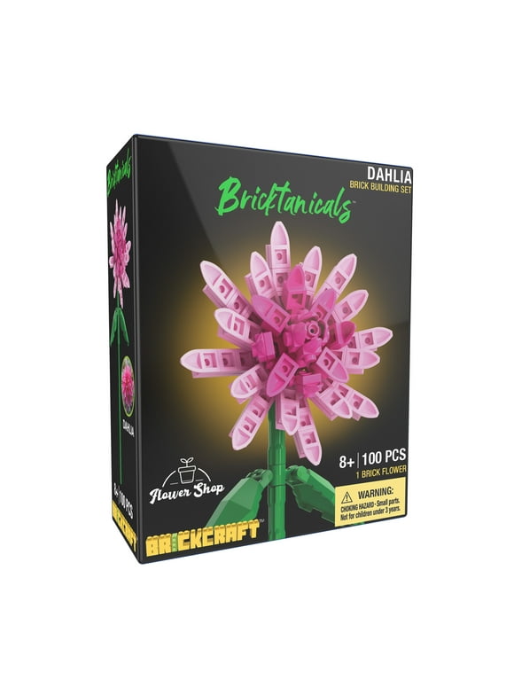 Brickcraft Bricktanicals Dahlia Building Kit (100-Piece Set), Artficial Flower Craft, Gift For Him and Her