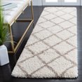 thumbnail image 3 of SAFAVIEH Hudson Jackson Trellis Shag Area Rug, Ivory/Beige, 7' x 7' Round, 3 of 9