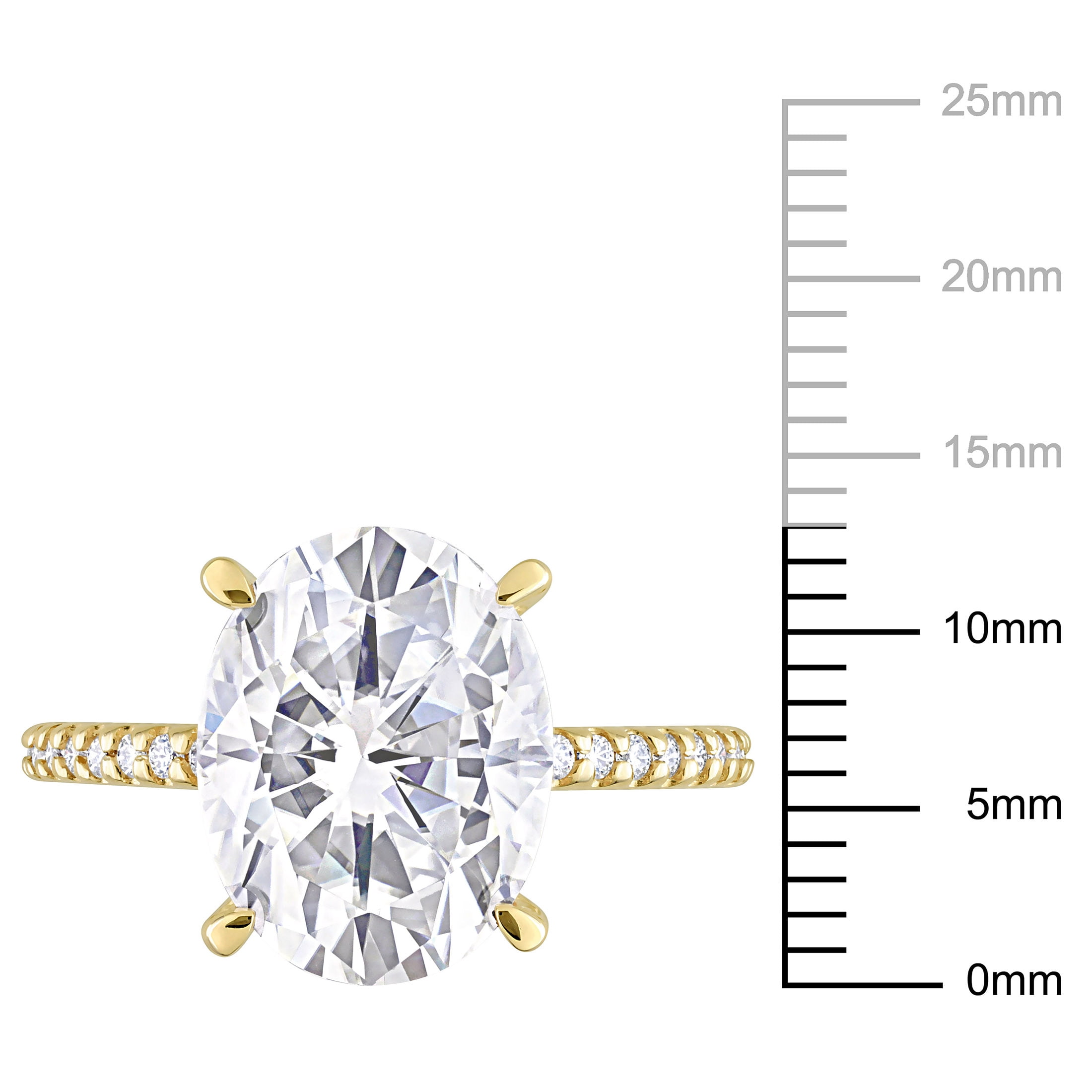 Everly Women's Created Moissanite 10K Yellow Gold Engagement Ring