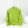 thumbnail image 2 of Little Kid Kids Baby Boys Girls Shirts High Collar Soft T Shirt Unisex Long Sleeve Tee Tops Girls Long Camisole Undershirts Cold Shoulder Tops for Sleeve Tee Shirts Plain Big Girl 5-6 Years Green, 2 of 3