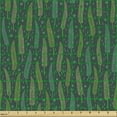thumbnail image 2 of Ambesonne Floral Fabric by the Yard Upholstery, Exotic Tropic Hawaii Leaves, 1 Yard, Dark Green, 2 of 5