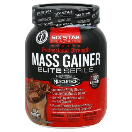 Six Star Pro Nutrition Triple Chocolate Elite Series Professional Strength Mass Gainer, 2.5 lb