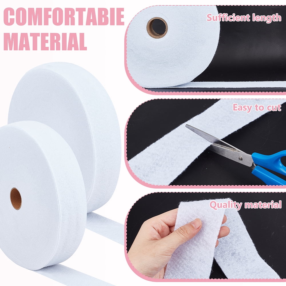 2 Rolls 2 Size White Jelly Roll Batting Strip Polyester Cotton Blend Batting Upholstery Roll for Jelly Roll Rugs Rug Throw Rugs Purses Total 98.4