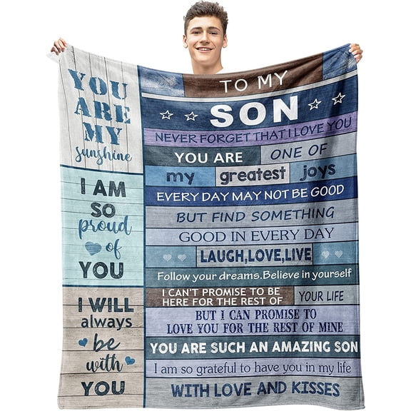 LHSHID to My Son Gifts Blanket Son Gifts from Mom/Dad Blankets Gifts for Grown Son Son Gifts from Mother/Father Christmas Graduation Birthday Gift Ideas for Son 30x40in