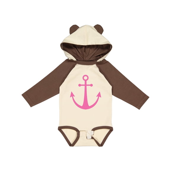 Inktastic Anchor Nautical Pink Girls Long Sleeve Baby Bodysuit