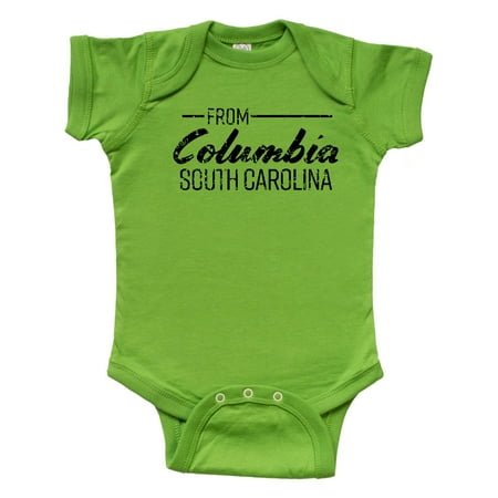 

Inktastic From Columbia South Carolina in Black Distressed Text Gift Baby Boy or Baby Girl Bodysuit